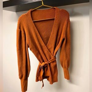 Brown wrap sweater